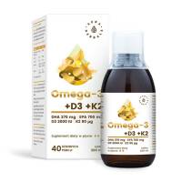Omega-3 370 DHA + D3 2000IU + K2MK7 - płyn 200 ml Aura Herbals