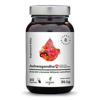 Ashwagandha KSM-66 korzeń 500 mg - 30 kapsułek wegańskich Aura Herbals