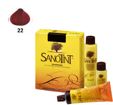22 Claret Sanotint Classic Naturalna farba do trwałej koloryzacji włosów bez amoniaku jeżynowy 125ml