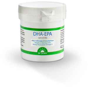 DHA EPA Dr. Jacob's olej z mikroalg Schizochytrium Omega 3 dla sprawności umysłowej 60kpas