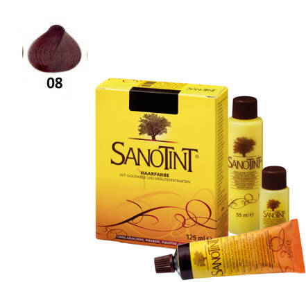 08 Mahogany Sanotint Classic Naturalna farba do trwałej koloryzacji włosów bez amoniaku mahoń 125ml