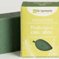 Naturalne balsamiczne mydło Śródziemnomorskie z Aloesem do skóry zaniczeyszczonej La Saponaria 100gr