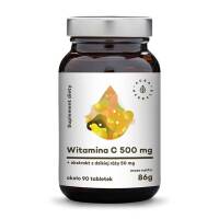 Witamina C 500mg  + Ekstrakt z dzikiej róży - tabletki (86g) Aura Herbals 90 dziennych porcji