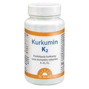 Kurkumin K2 + witaminy K2 K1 D3 Dr. Jacob's 60 kaps