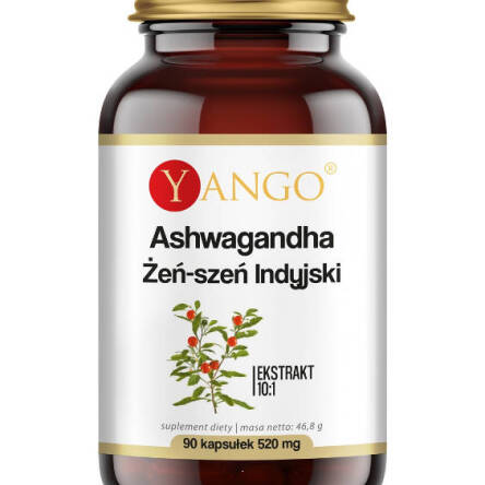 Ashwagandha - 90 kapsułek - ekstrakt 10:1 YANGO Witania Ospała